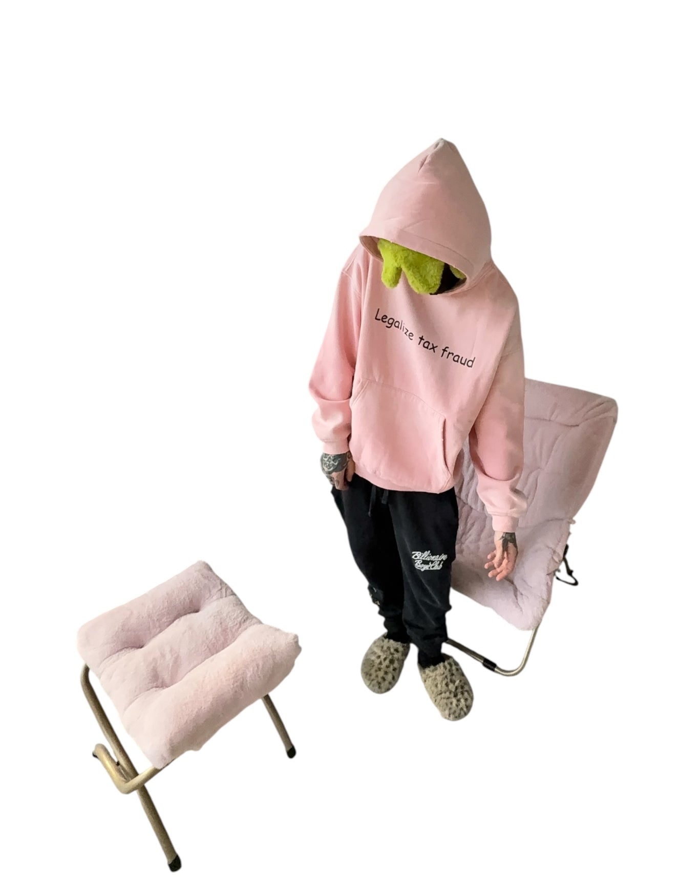 9. Legalize Tax Fraud Hoodie pink